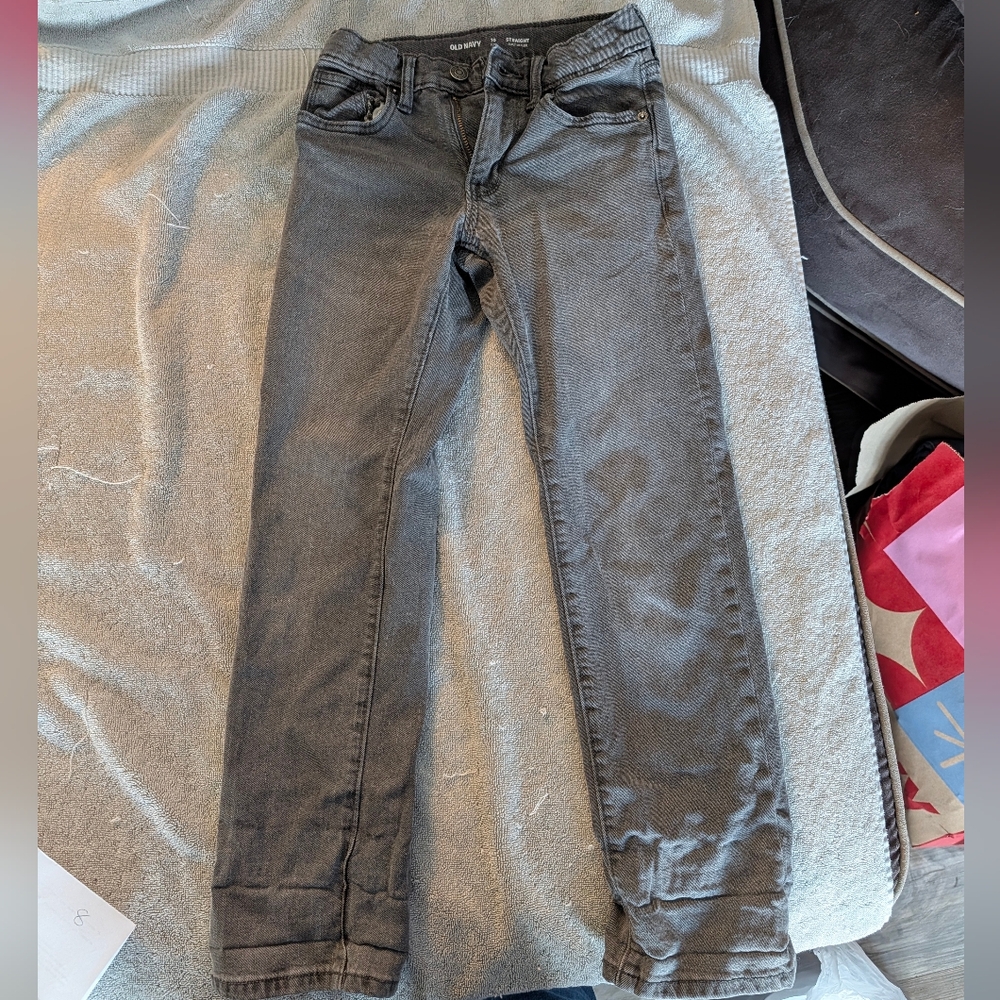 Boy's Distressed Gray Jeans 10